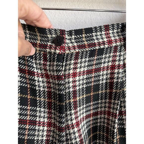 Vintage Talbots Size 10 100% Wool Plaid High Waisted Pleated Shorts Academia - Picture 5 of 16